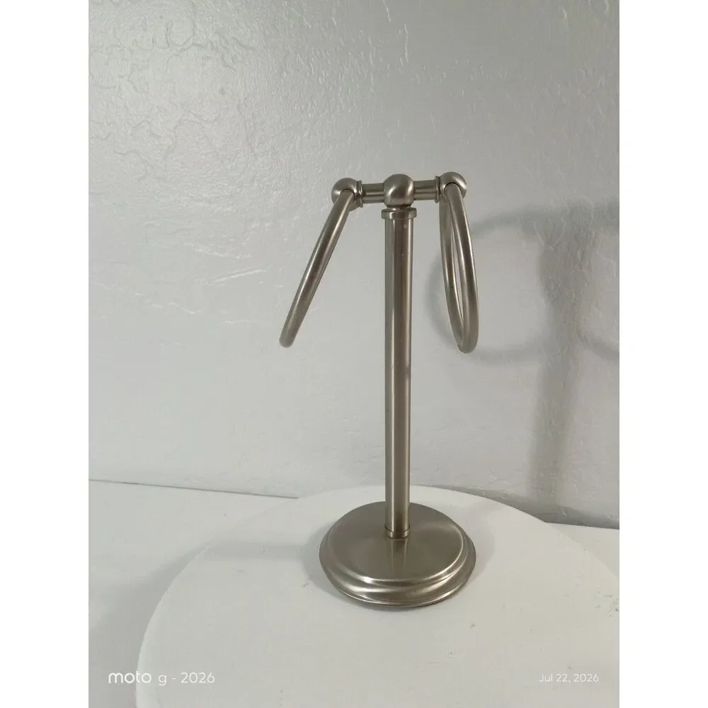 Vintage Silver Wire Tabletop Hand Towel Stand Holder
